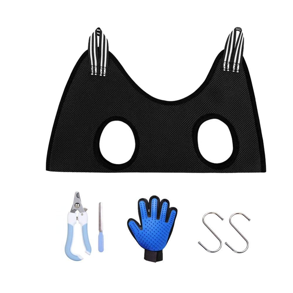 Cat Grooming nail cutting anti scratch bite fixed bag bath Trimming Restraint Bag Pet Beauty hammock hanging Pet Supplies Set | TageUnlimited
