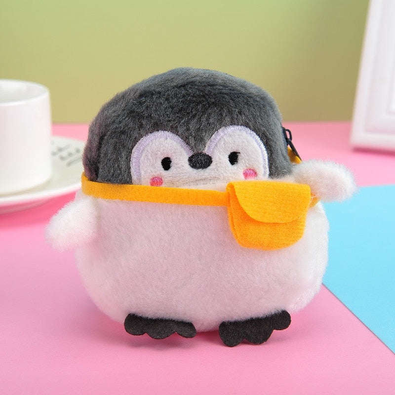 Women's Cartoon Coin Purse Three-dimensional Plush Zipper Headphone Bag Wallet Key Chain. | TageUnlimited