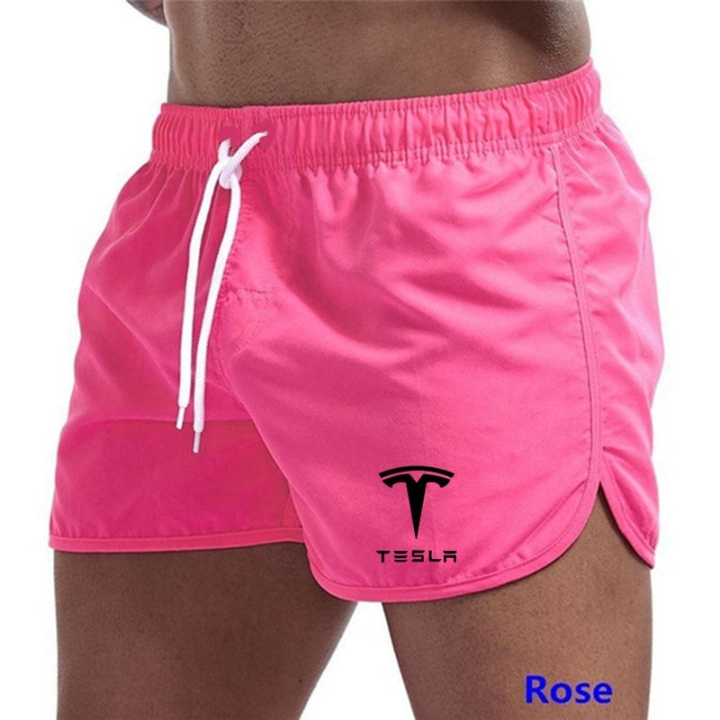Tesla Men Shorts Summer Swimwear Men Swimsuit Swimming Trunks Boxer Short Sexy Beach Shorts Surf Board Men Clothing Pants | TageUnlimited