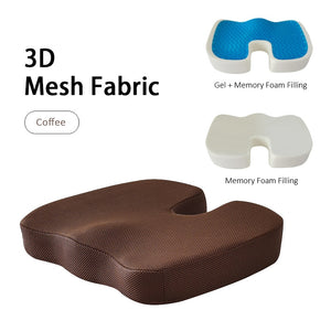 Gel Orthopedic Memory Foam U Coccyx Travel Seat Cushion Massage Car Office Chair Protect Healthy Sitting Breathable Pillows Pad | TageUnlimited