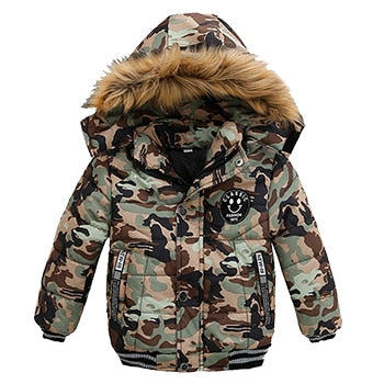 2-6 Years Autumn Winter Boys Jacket Warm Fur Collar Fashion Baby Girls Coat Hooded Zipper Outerwear Birthday Gift Kids Clothes | TageUnlimited