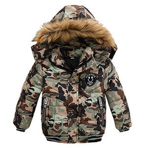 2-6 Years Autumn Winter Boys Jacket Warm Fur Collar Fashion Baby Girls Coat Hooded Zipper Outerwear Birthday Gift Kids Clothes | TageUnlimited