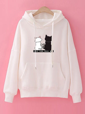 Streetwear Hoodies Fashion Women Sweatshirt Autumn Winter Long Sleeve Harajuku Hooded Sweater Korean Cartoon Cat sudadera mujer | 0 | TageUnlimited