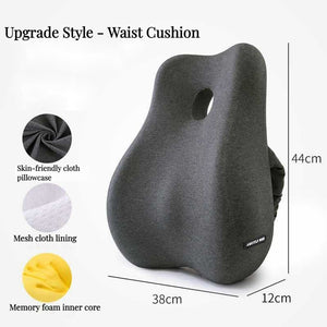 Memory Foam Office Chair Cushion Car Seat Support Waist Pillow Massage Lumbar Orthopedic Pillow Buttock Coccyx Cushion Back Pads | TageUnlimited