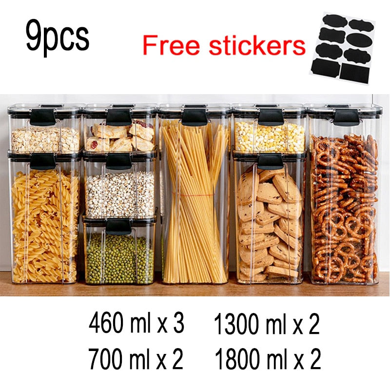 Food Storage Kitchen Containers Plastic Box Jars for Bulk Cereals Kitchen Organizers for Pantry Organizer Jars With Lid Home Set | TageUnlimited