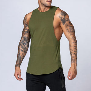 Cotton Workout Gym Tank Top Mens Muscle Sleeveless Sportswear Shirt Stringer Fashion Clothing Bodybuilding Singlets Fitness Vest | TageUnlimited