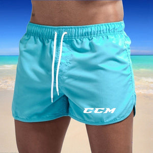 CCM Brand Men Stretch Swim Trunks Quick Dry Beach Shorts Drawstring Boxer Briefs Soccer Tennis Training Short | TageUnlimited