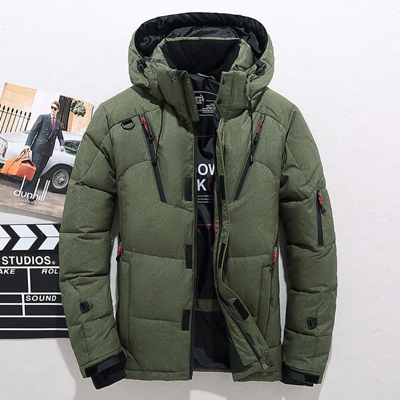 Men White Duck Down Jacket Warm Hooded Thick Puffer Jacket Coat Male Casual High Quality Overcoat Thermal Winter Parka Men | TageUnlimited