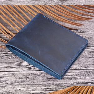 Handmade Personalised Leather Wallet for Men Slim Breif Men Wallets Short Vintage Retro Manmade Wallet Money Bags | TageUnlimited