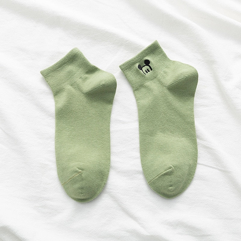 Disney Embroidered women socks shallow mouth Korean cute Japanese tide summer thin Cotton Funny street adult short boat sock | TageUnlimited