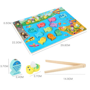 Montessori Educational Wooden Toys for Kids Montessori Toys Board Math Fishing Game Montessori Toys Educational for 1 2 3 Years | TageUnlimited