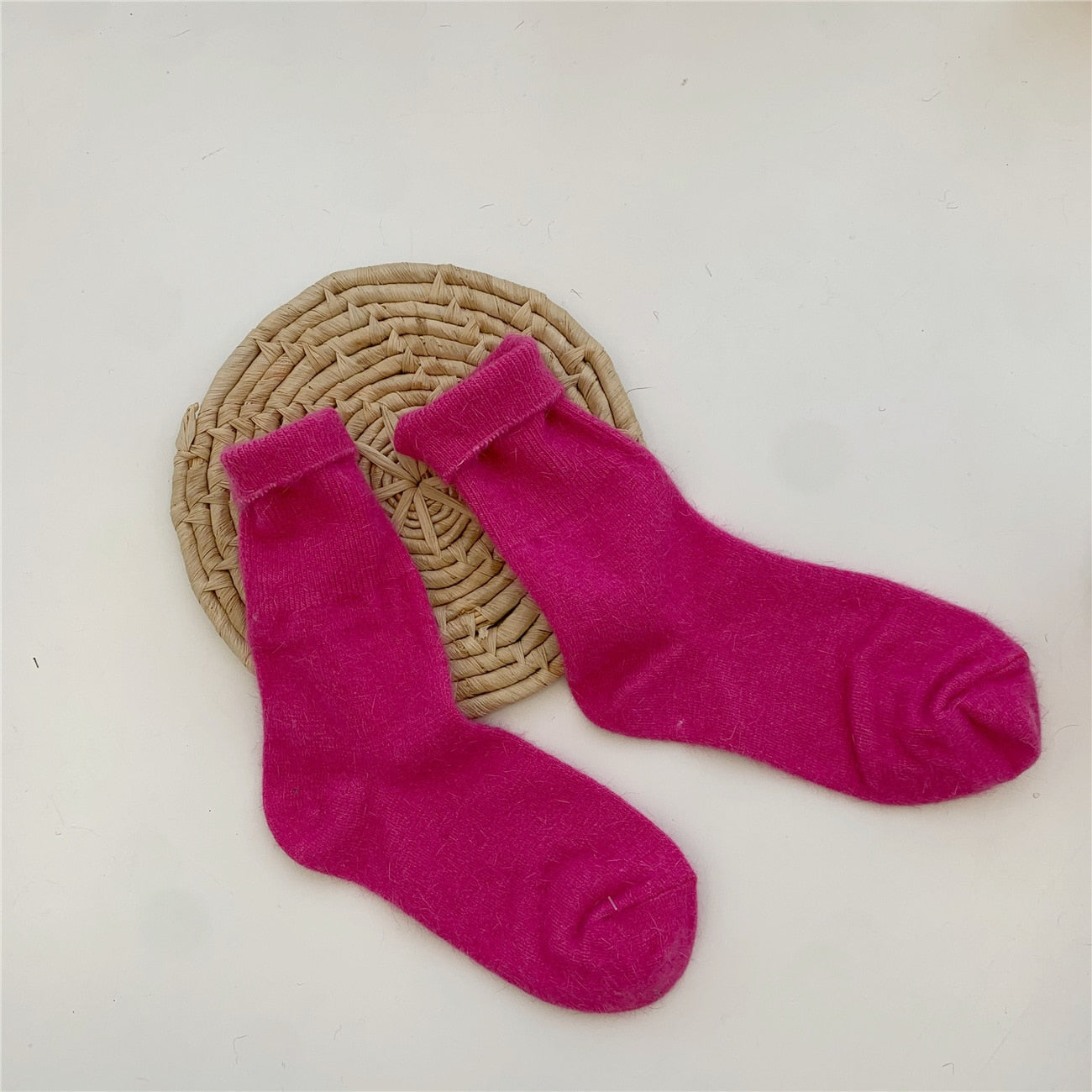 Solid Rabbit Hair Woman Socks Winter Thick Warmer Long Socks Japanese Kawaii Cute Thermal Cashmere Christmas Sock New Year Gifts | TageUnlimited