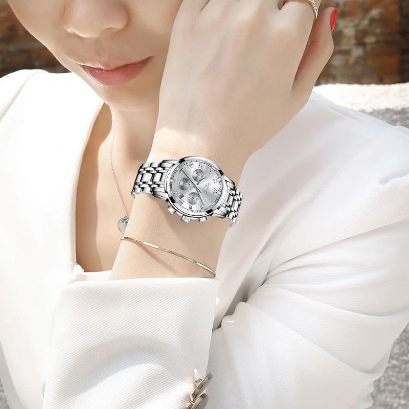 New Fashion Women Watches LIGE Top Brand Ladies Luxury Creative Steel Women Bracelet Watches Female Quartz Waterproof Watch Gift | TageUnlimited