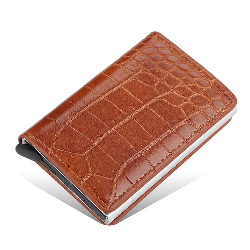 Credit Card Holder Wallet Men Women RFID Aluminium Bank Cardholder Case Vintage Leather Wallet with Money Clips | TageUnlimited