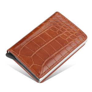 Credit Card Holder Wallet Men Women RFID Aluminium Bank Cardholder Case Vintage Leather Wallet with Money Clips | TageUnlimited