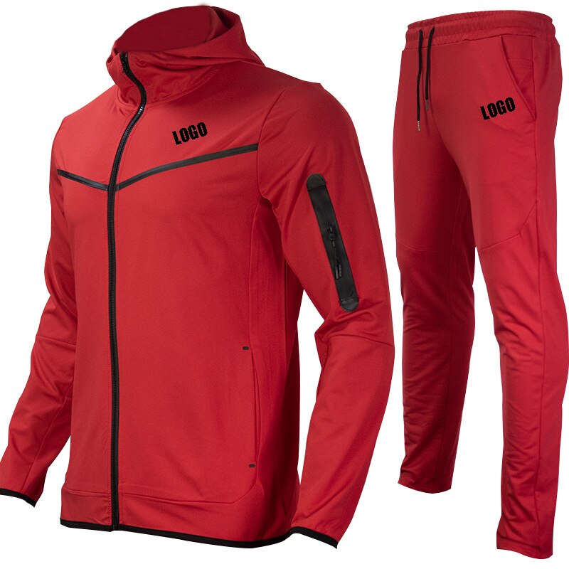 Tech Custom logo Men's Tracksuits Set Long Sleeve Causal Full Zip Running Sports Sweatsuit For Men 2 Piece Outfits | TageUnlimited