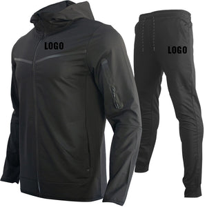 Tech Custom logo Men's Tracksuits Set Long Sleeve Causal Full Zip Running Sports Sweatsuit For Men 2 Piece Outfits | TageUnlimited