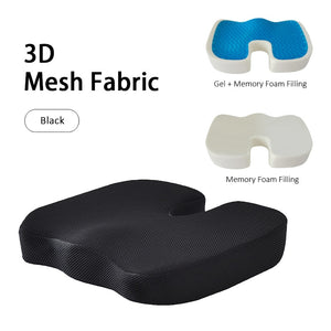 Gel Orthopedic Memory Foam U Coccyx Travel Seat Cushion Massage Car Office Chair Protect Healthy Sitting Breathable Pillows Pad | TageUnlimited