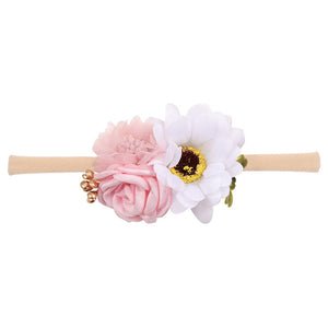 Baby Girl Pearl Lace Artificial Flower Headband Newborn Toddler Infants Nylon Kids Hair Band Baby Accessories повязка на голову | TageUnlimited