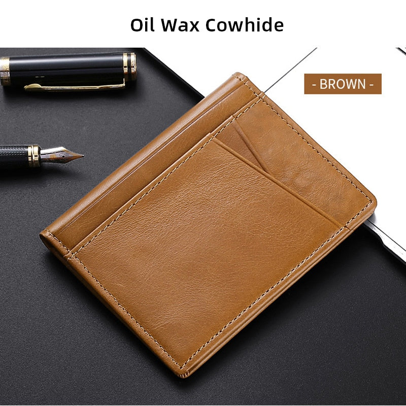 Buylor Men Wallet Soft Super Slim Wallet Genuine Leather Mini Credit Card Holders Wallet Thin Card Purse Small Bags for Women | TageUnlimited