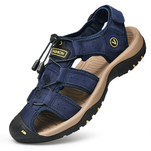 Genuine Leather Men Shoes Summer New Large Size Men&#39;s Sandals Men Sandals Fashion Sandals Slippers | TageUnlimited