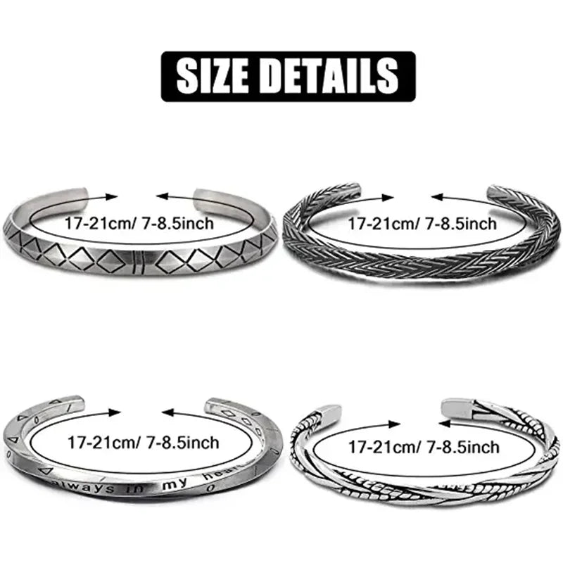 New Simple Twisted Stainless Steel Open Bangles for Men Delicate Silver Color Cuff Bracelet Fashion Casual Party Jewelry