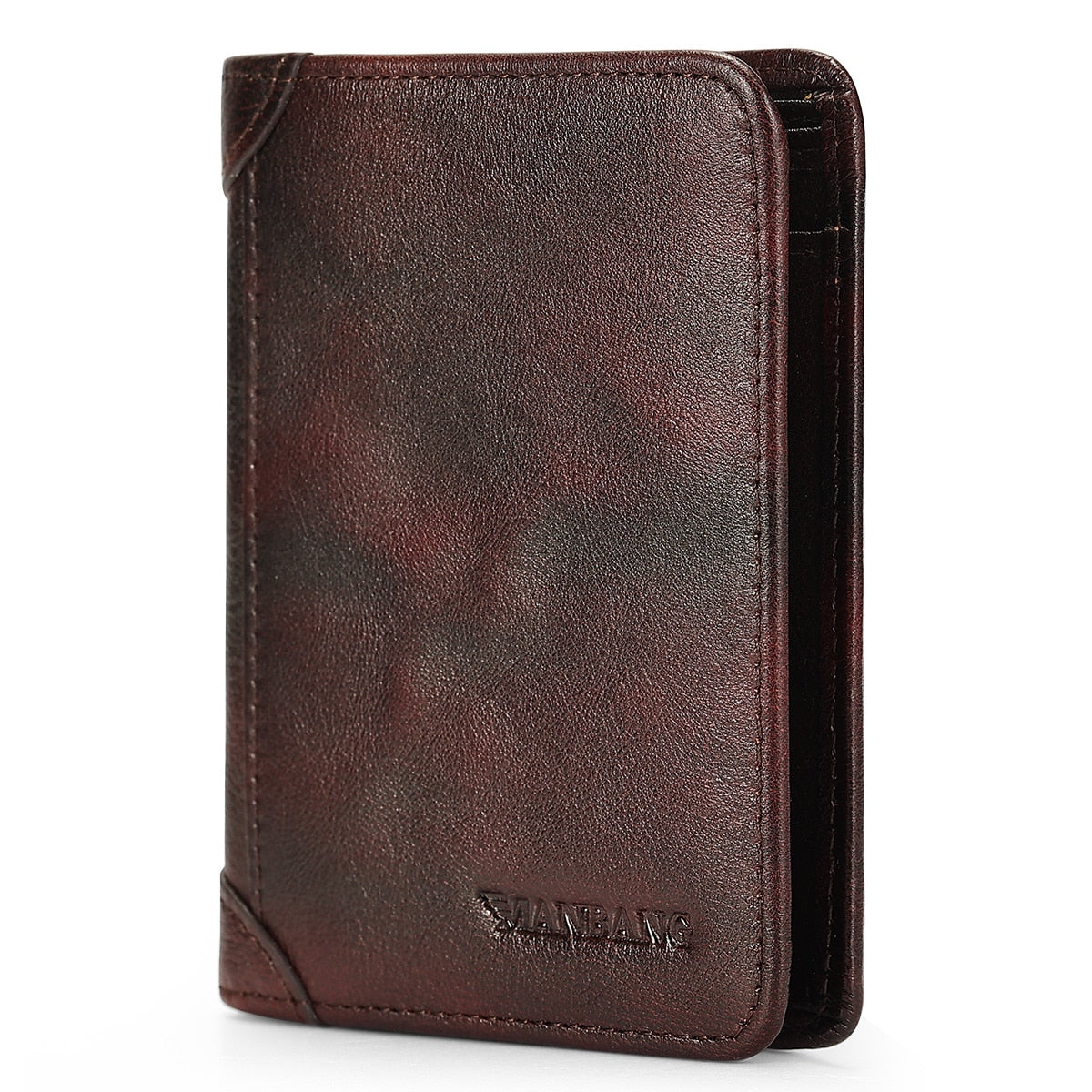 Manbang Men Wallets RFID Genuine Leather Trifold Wallets For Men with ID Window and Credit Card Holder | TageUnlimited