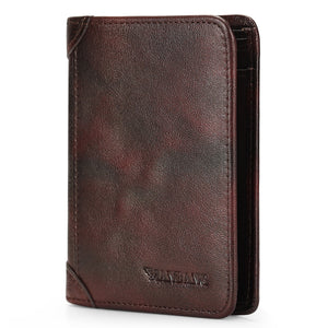 Manbang Men Wallets RFID Genuine Leather Trifold Wallets For Men with ID Window and Credit Card Holder | TageUnlimited