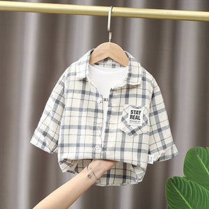 IENENS Spring Thin Shirts Baby Boys Long Sleeve Striped Print Shirts Kids Tops Tees Shirts Casual Blouse | TageUnlimited
