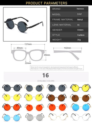Metal Steampunk Sunglasses Men Women Fashion Round Glasses Brand Designer Vintage Sun Glasses High Quality | TageUnlimited