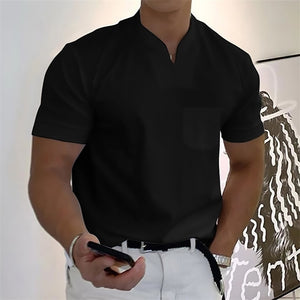 Men's Short-Sleeved Cotton Casual Men's T-shirt V-neck Shirt Male Breathable Polo Shirts S-5XL | TageUnlimited