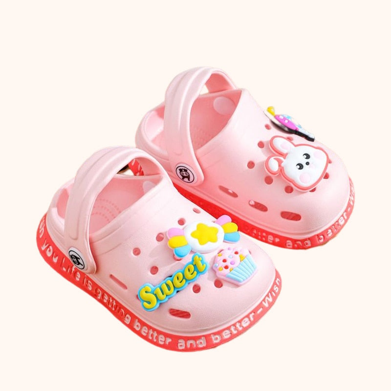 Kids Sandals  Hole Shoes Slippers Soft Anti-Skid Cartoon DIY Design Hole Baby Shoes Sandy Beach For Boys Girls | TageUnlimited