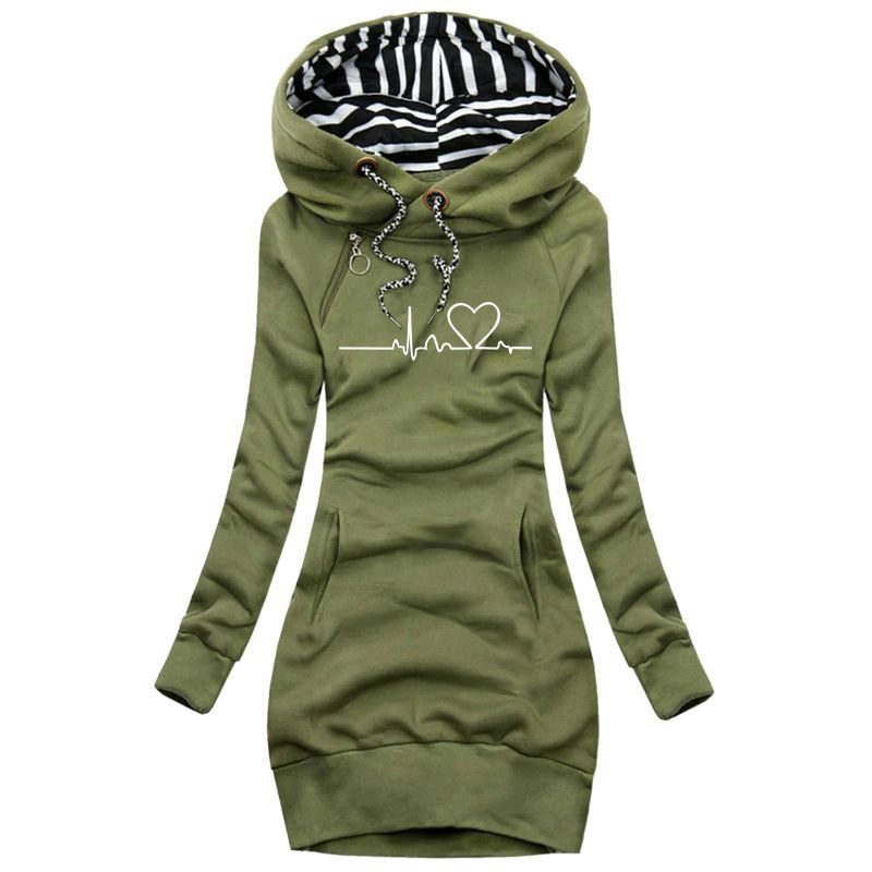 Women Sweater Dress Hooded  Spring Autumn Ladies Long Sleeve Hoodie Dress Autumn Winter Casual Slim Sweater Hoodies Dress | 0 | TageUnlimited