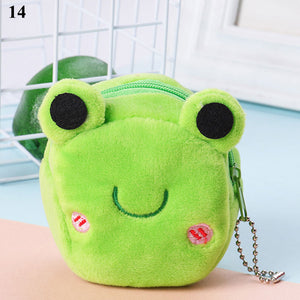 Women's Cartoon Coin Purse Three-dimensional Plush Zipper Headphone Bag Wallet Key Chain. | TageUnlimited
