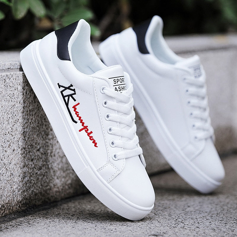 Men Casual Shoes Lightweight Breathable Men Shoes Flat Lace-Up Men Sneakers White Business Travel Unisex Tenis Masculino | TageUnlimited