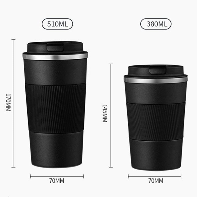 380ml/510ml Double Stainless Steel 304 Coffee Thermos Mug Leak-Proof Non-Slip Car Vacuum Flask Travel Thermal Cup Water Bottle | 0 | TageUnlimited