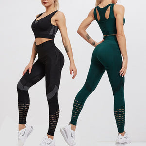 RosEvans Hollow Out Solid Leggings Set Women Tight Yoga Pants Push Up Leggings Hip Lift Mujer Fitness Gym Trousers Feminina | TageUnlimited