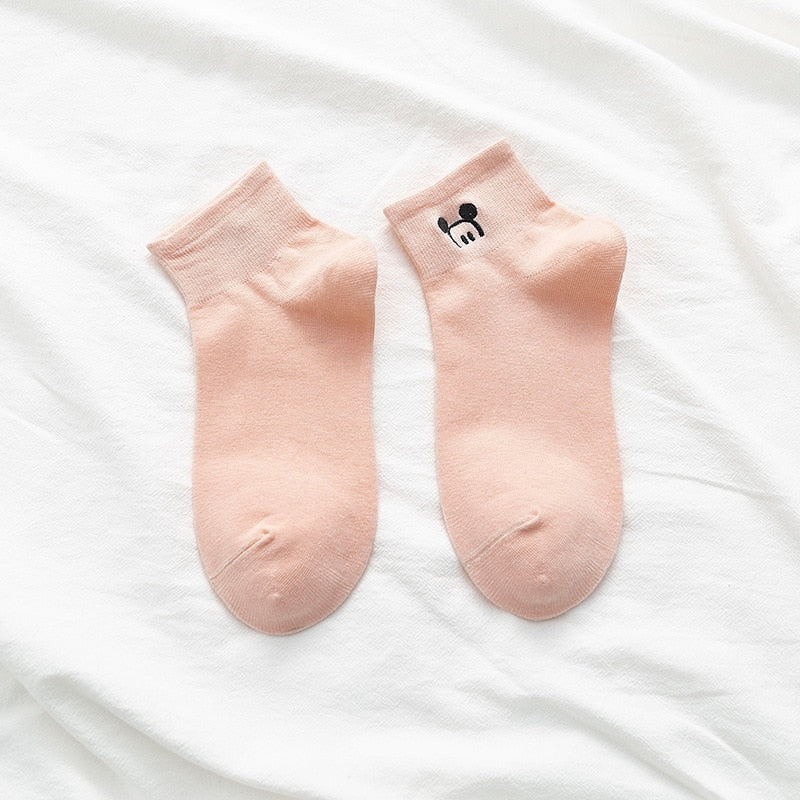 Disney Embroidered women socks shallow mouth Korean cute Japanese tide summer thin Cotton Funny street adult short boat sock | TageUnlimited