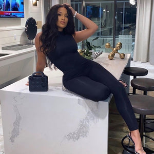 Jump Suits Women Sexy Bodycon Jumpsuits Sleeveless New Zipper Overall Tight Skinny Sport Casual Jumpsuit Outfits Women PR1488G | TageUnlimited