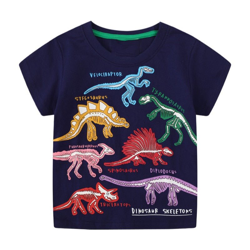 New Fashion Boys T-shirt Summer Luminous Dinosaur Animal Cotton Causal Clothes Lovely Tops for Kids 2-7 year | TageUnlimited