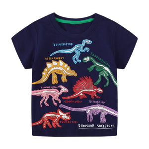 New Fashion Boys T-shirt Summer Luminous Dinosaur Animal Cotton Causal Clothes Lovely Tops for Kids 2-7 year | TageUnlimited