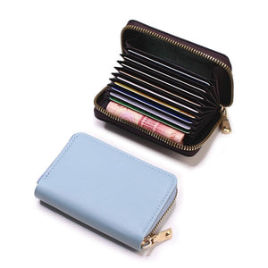 Business Card Holder Wallet Women/men Gray Bank/ID/Credit Card Holder 20 Bits Card Wallet PU Leather Protects Case Coin Purse | TageUnlimited