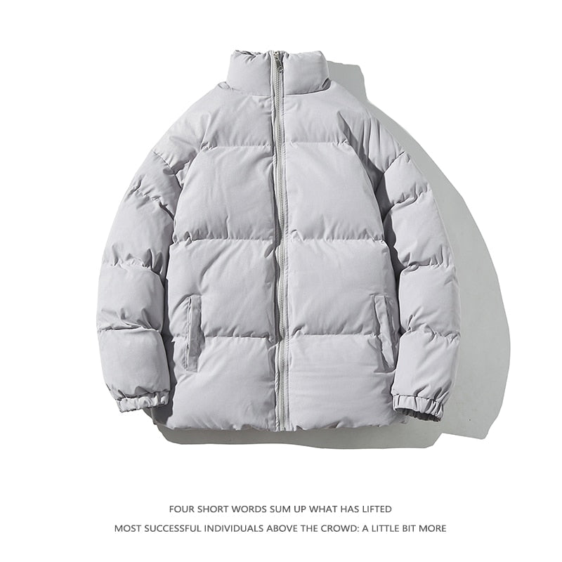 Streetwear  Warm Men Winter Coat Solid Color Casual Parka Stand Collar Fashion Oversize Women&#39;s Winter Jacket | TageUnlimited