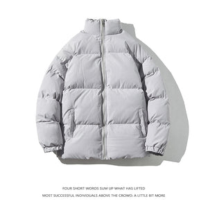 Streetwear  Warm Men Winter Coat Solid Color Casual Parka Stand Collar Fashion Oversize Women&#39;s Winter Jacket | TageUnlimited