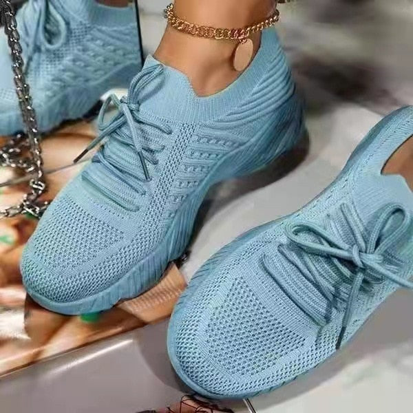 Mesh Breathable Women Casual Sneakers Lace-up Vulcanized Shoes Ladies Platform Sneakers Female Shoes Plus Size Zapatos De Mujer | TageUnlimited
