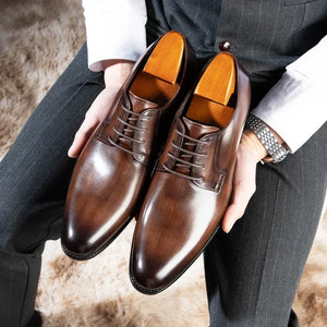 Luxury Men's Leather Shoes High Quality Men's Shoes Pointed Oxford Wedding Leather Men Dress Shoes Gentleman Office Man Shoe | TageUnlimited