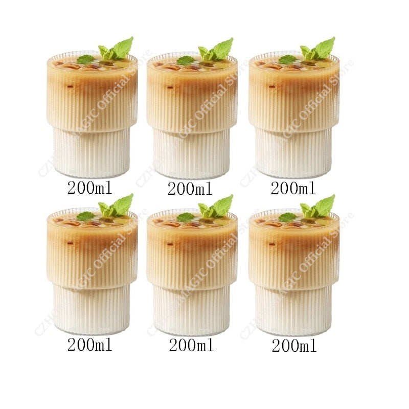 6/4/2/1Pcs American Coffee Mug Heat-Resistant Glass Cups Transparent Tea Mug Water Cup for Drinking Milk Beertea Juice Tumblers | 0 | TageUnlimited