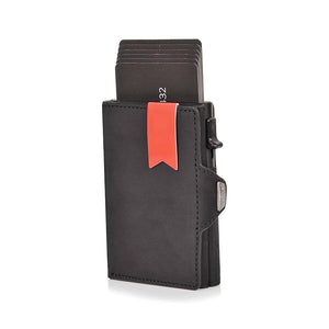 Pop-Up Credit Card Case with RFID Protection Genuine Leather  Wallet with Compartment for Notes and Coins for Men and Women | TageUnlimited