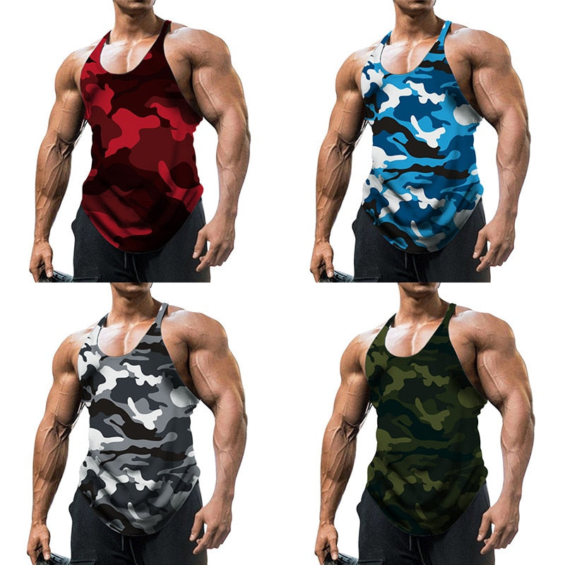 Camouflage Summer Fitness Tank Top Men Bodybuilding New Gyms Clothing Fitness Men Shirt Slim Fit Vests Mesh Singlets Muscle Tops | TageUnlimited