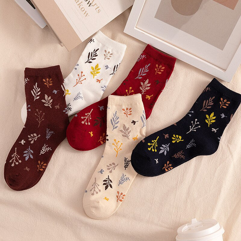 Woman Socks Japanese Style Print Girls Sweet Long Socks Korean Fashion Cotton Soft Harajuku Retro Vintage Streetwear Crew Socks | TageUnlimited